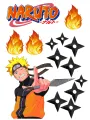 Obdélníkový jedlý papír k výřezu – Naruto, mrkající s kunaiem a logem (žlutá, červená, černá)