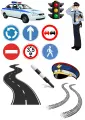 Obdélníkový jedlý papír k výřezu – Policista (modrá, bílá, červená)