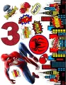 Obdélníkový jedlý papír k výřezu – Spiderman s číslem 1-9 dle výběru (červená, modrá, žlutá)
