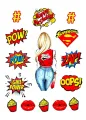 Obdélníkový jedlý papír k výřezu – Supergirl (červená, žlutá, modrá)