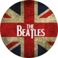 Kulatý jedlý obrázek na dort – Beatles (červená, modrá, bílá)