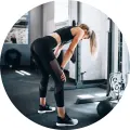 Kulatý jedlý obrázek na dort – Fitness (černá, šedá, bílá)