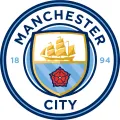Kulatý jedlý obrázek na dort – Manchester City, klubový znak s plachetnicí (modrá, bílá, zlatá)