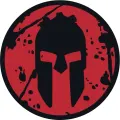 Kulatý jedlý obrázek na dort – Spartan Race (červená, černá)