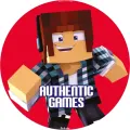 Kulatý jedlý obrázek na dort – Minecraft, Authentic Games na červeném pozadí (červená, modrá, hnědá)