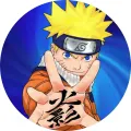 Kulatý jedlý obrázek na dort – Naruto, natažená dlaň a modrý vír (modrá, žlutá, černá)