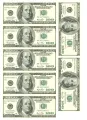 Obdélníkový jedlý papír k výřezu – Bankovky, 100 dolarů (zelená, šedá, bílá)
