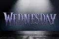 Obdélníkový jedlý obrázek na dort – Wednesday, 3D gotický nápis (fialová, černá, stříbrná)