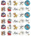 List jedlých koleček na cupcakes – Tom a Jerry, na cupcakes (modrá, šedá, hnědá)