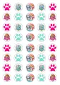 List jedlých koleček na cupcakes – Paw Patrol na cupcakes (růžová, tyrkysová, bílá)