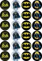 List jedlých koleček na cupcakes – Batman na cupcakes (černá, žlutá, modrá)