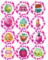 List jedlých koleček na cupcakes – Happy Pink na cupcakes (růžová, bílá, tyrkysová)