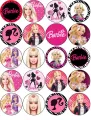 List jedlých koleček na cupcakes – Barbie, bunda, siluety a zebří lem (růžová, černá, bílá)