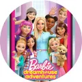 Kulatý jedlý obrázek na dort – Barbie, Dreamhouse Adventures s přáteli (růžová, modrá, fialová)