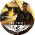 Kulatý jedlý obrázek na dort – Top Gun, pilot před stíhačkou při západu slunce (černá, šedá, žlutá)