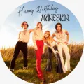 Kulatý jedlý obrázek na dort – Maneskin (modrá, červená, bílá)