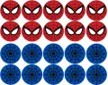 List jedlých koleček na cupcakes – Spiderman, Symboly (červená, modrá, černá)