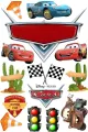 Obdélníkový jedlý papír k výřezu – Cars, Auta (červená, modrá, žlutá)