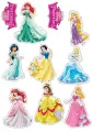 Obdélníkový jedlý papír k výřezu – Princezny Disney (růžová, zelená, žlutá)