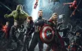 Obdélníkový jedlý obrázek na dort – Avengers, tým se Spider-Manem a kouřem (černá, modrá, šedá)