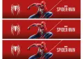 Obdélníkový jedlý obrázek na dort – Spiderman, červené pruhy s logem Marvel (červená, modrá, bílá)