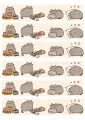Obdélníkový jedlý papír k výřezu – Pusheen (šedá, růžová, bílá)