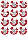List jedlých koleček na cupcakes – Láska, Objímající se šedí medvídci (červená, šedá, bílá)