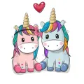 Kulatý jedlý obrázek na dort – Jednorožci, Unicorn (růžová, modrá, červená)