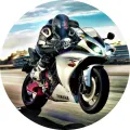 Kulatý jedlý obrázek na dort – Motorka, bílý sportovní stroj se světly (bílá, černá, šedá)