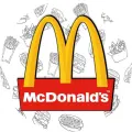 Kulatý jedlý obrázek na dort – McDonald's (červená, žlutá, bílá)