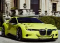 Obdélníkový jedlý obrázek na dort – BMW, Sporťák (žlutá, šedá, černá)