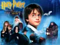 Obdélníkový jedlý obrázek na dort – Harry Potter, filmová koláž s expresem a hradem (modrá, černá, žlutá)