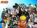 Obdélníkový jedlý obrázek na dort – Naruto, Sasuke, Sakura a Kakashi s logem (modrá, černá, červená)