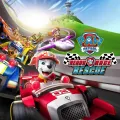 Obdélníkový jedlý obrázek na dort – Paw Patrol, Ready Race Rescue se Skye a věží (červená, modrá, zelená)