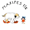 Kulatý jedlý obrázek na dort – Maxipes Fík, v bačkorách a Ája s nápisem (bílá, červená, černá)