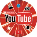 Kulatý jedlý obrázek na dort – YouTube, logo, ikony lajku a zvonečku (červená, bílá, černá)