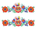 Obdélníkový jedlý obrázek na dort – Lidový vzor, Krajka (červená, modrá, zelená)