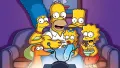 Obdélníkový jedlý obrázek na dort – Simpsonovi, rodina na gauči u televize (žlutá, fialová, modrá)