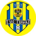 Kulatý jedlý obrázek na dort – SFC Opava (žlutá, modrá, černá)