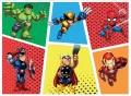 Obdélníkový jedlý obrázek na dort – Avengers, komiksová pole s Wolverinem (červená, modrá, žlutá)