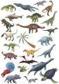Obdélníkový jedlý papír k výřezu – Dinosauři, velká sada pravěkých tvorů (zelená, hnědá, modrá)