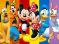 Obdélníkový jedlý obrázek na dort – Walt Disney, postavičky (žlutá, červená, modrá)