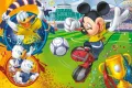 Obdélníkový jedlý obrázek na dort – Fotbal, Disney (zelená, modrá, žlutá)