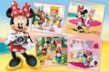 Obdélníkový jedlý obrázek na dort – Minnie a Daisy, fotoaparát a koláž fotek (růžová, modrá, žlutá)