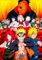 Obdélníkový jedlý obrázek na dort – Naruto, s rodiči Minatem, Kushinou a Tobim (červená, žlutá, černá)