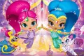 Obdélníkový jedlý obrázek na dort – Shimmer a Shine (růžová, modrá, fialová)