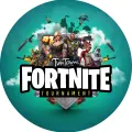 Kulatý jedlý obrázek na dort – Fortnite, Zelený (tyrkysová, bílá, černá)