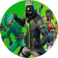 Kulatý jedlý obrázek na dort – Fortnite, Green (zelená, černá, šedá)