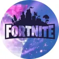 Kulatý jedlý obrázek na dort – Fortnite, Purple Galaxy (fialová, modrá, růžová)