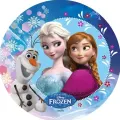 Kulatý jedlý obrázek na dort – Frozen, Trio (modrá, fialová, bílá)